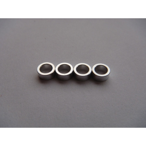 Hiro Seiko 4mm Alloy Spacer (3.0t) [Silver] (4 pcs) - HS-69847