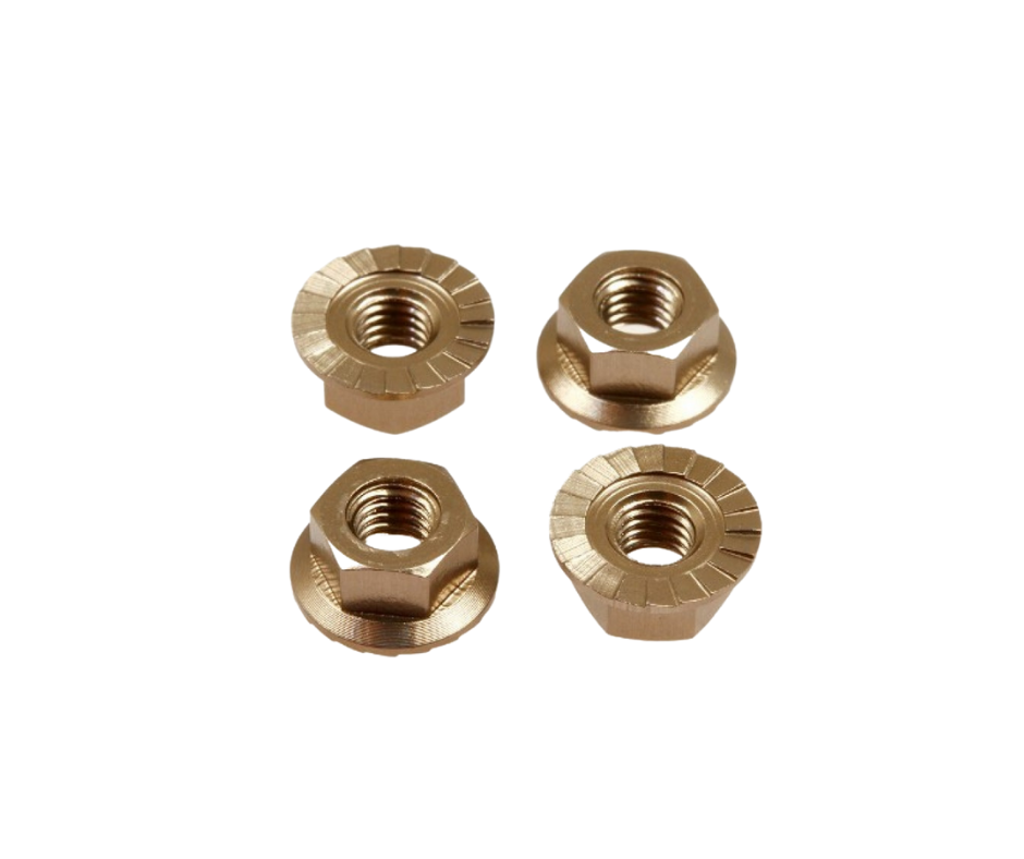 Hiro Seiko 4mm Alloy Serrated Wheel Nut [Ti] ( 4 pcs) - HS-69595