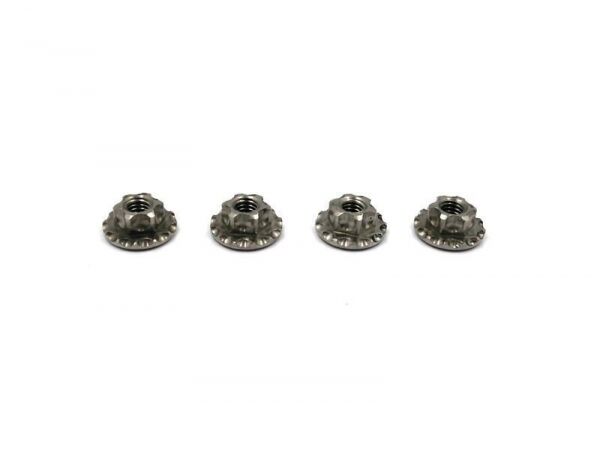 [MR33-WN-TI] MR33 Titanium lightweight Large Serrated Flanged Wheel Nut M4 (4) - MR33-WN-TI