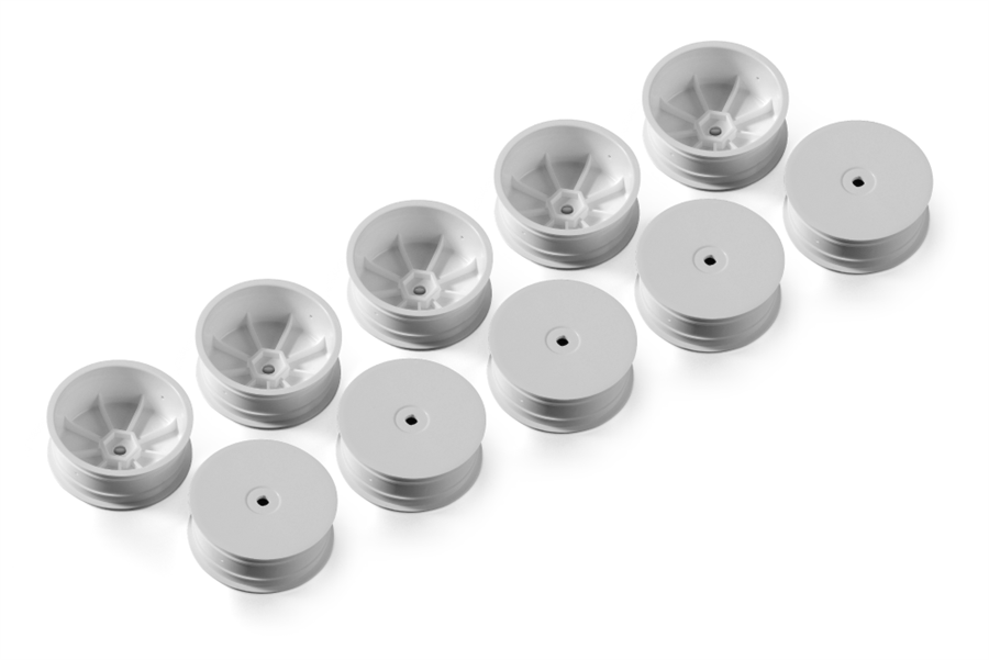 [X369902-H] XRAY WHEEL AERODISK 1/10 - FRONT - 4WD - HEX 12MM - WHITE - HARD - IFMAR - 5PR - X369902-H