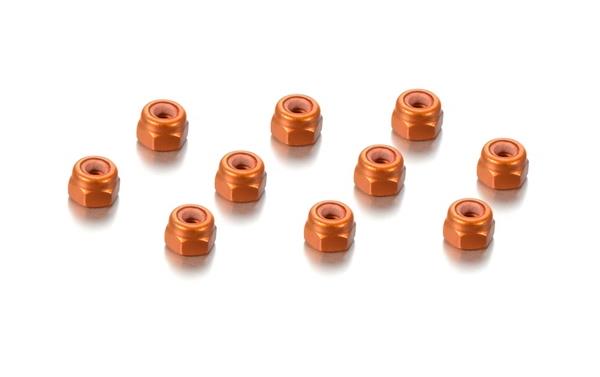 [X296530-O] ALU NUT M3 - ORANGE (10) - X296530-O