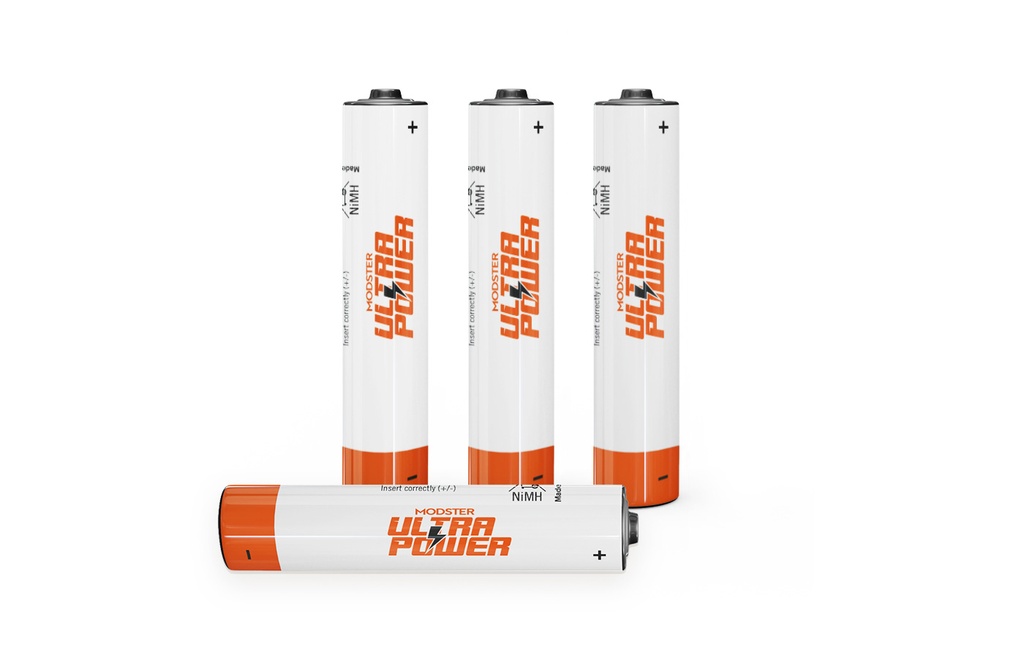 [MD10201] MODSTER Single cell battery NiMH Ultra Power AAA - 900mAh - 4 pcs - MD10201